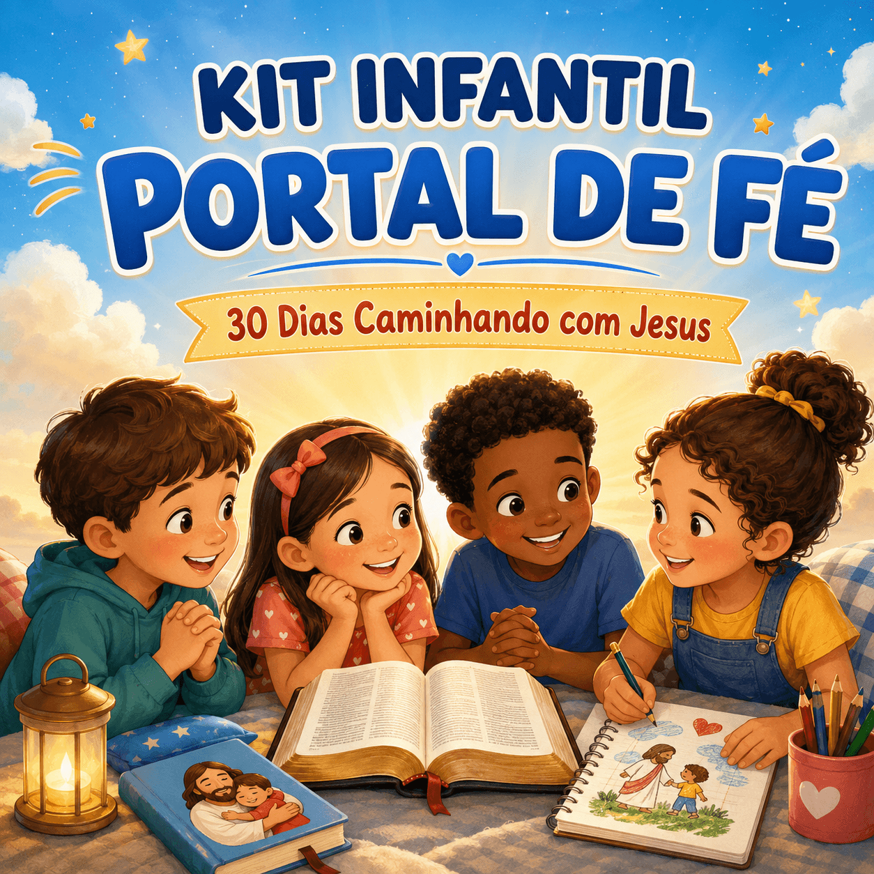 Kit Infantil Portal de Fé - 30 Dias Caminhando com Jesus